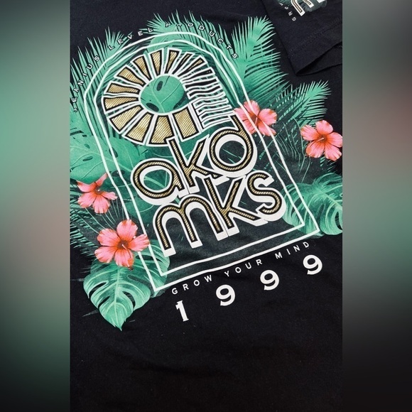 Akademiks Tropical T Shirt M Medium Monstrera Plants - Picture 3 of 9